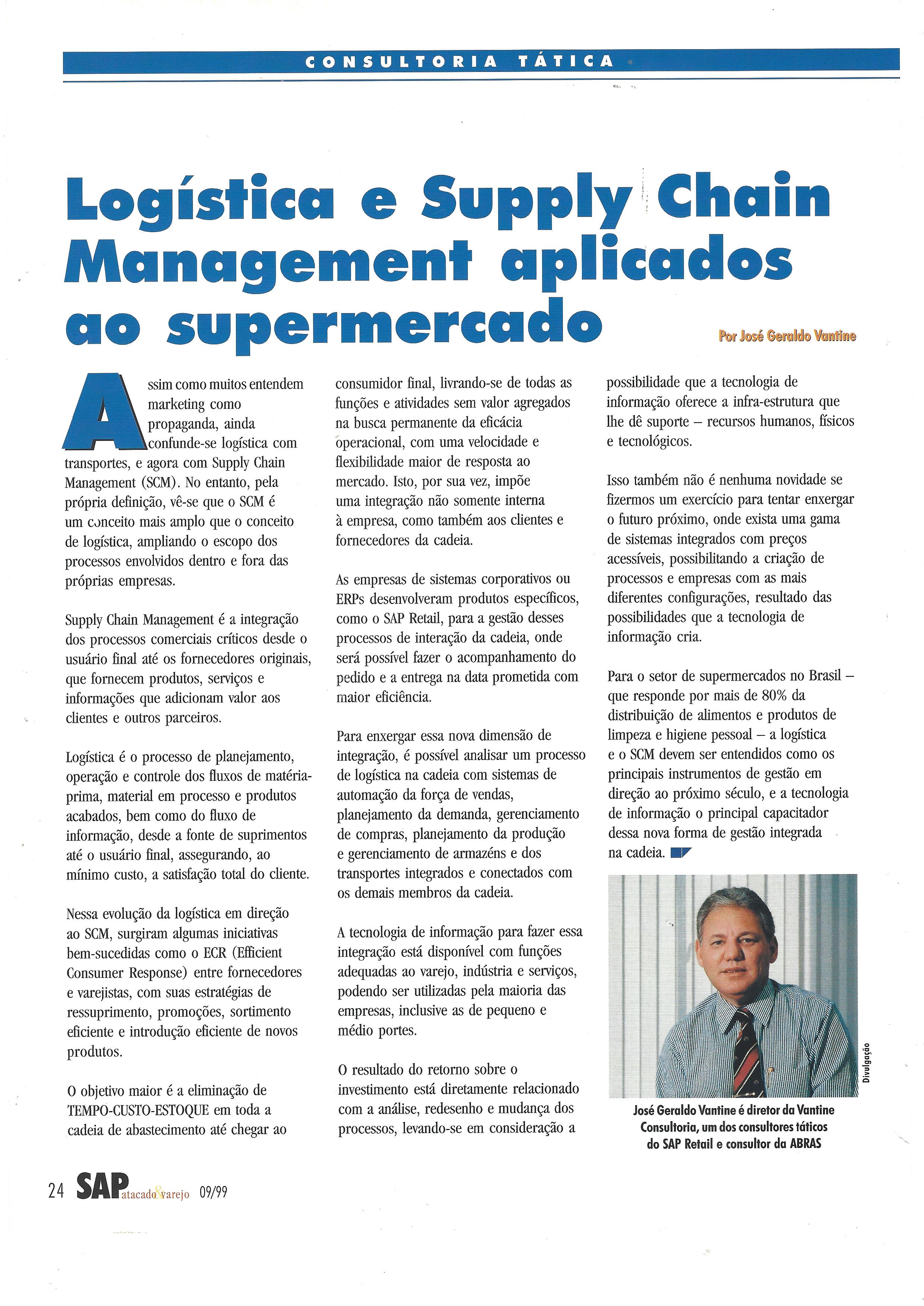 LOGÍSTICA E SUPPLY CHAIN MANAGEMENT APLICADOS AO SUPERMERCADO