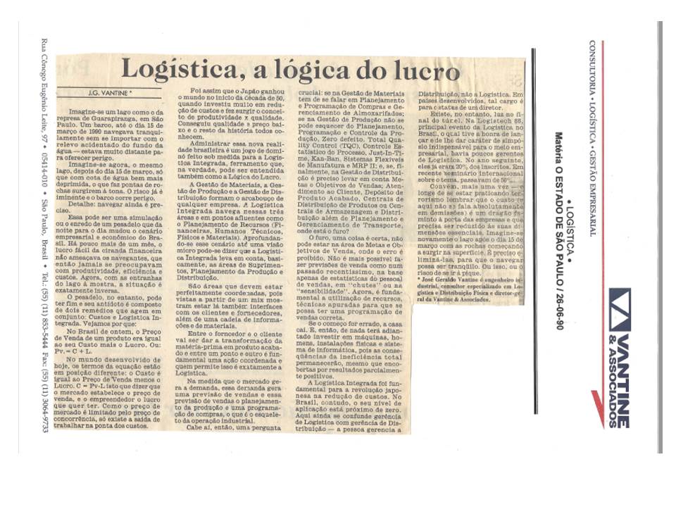 LOGÍSTICA, A LÓGICA DO LUCRO