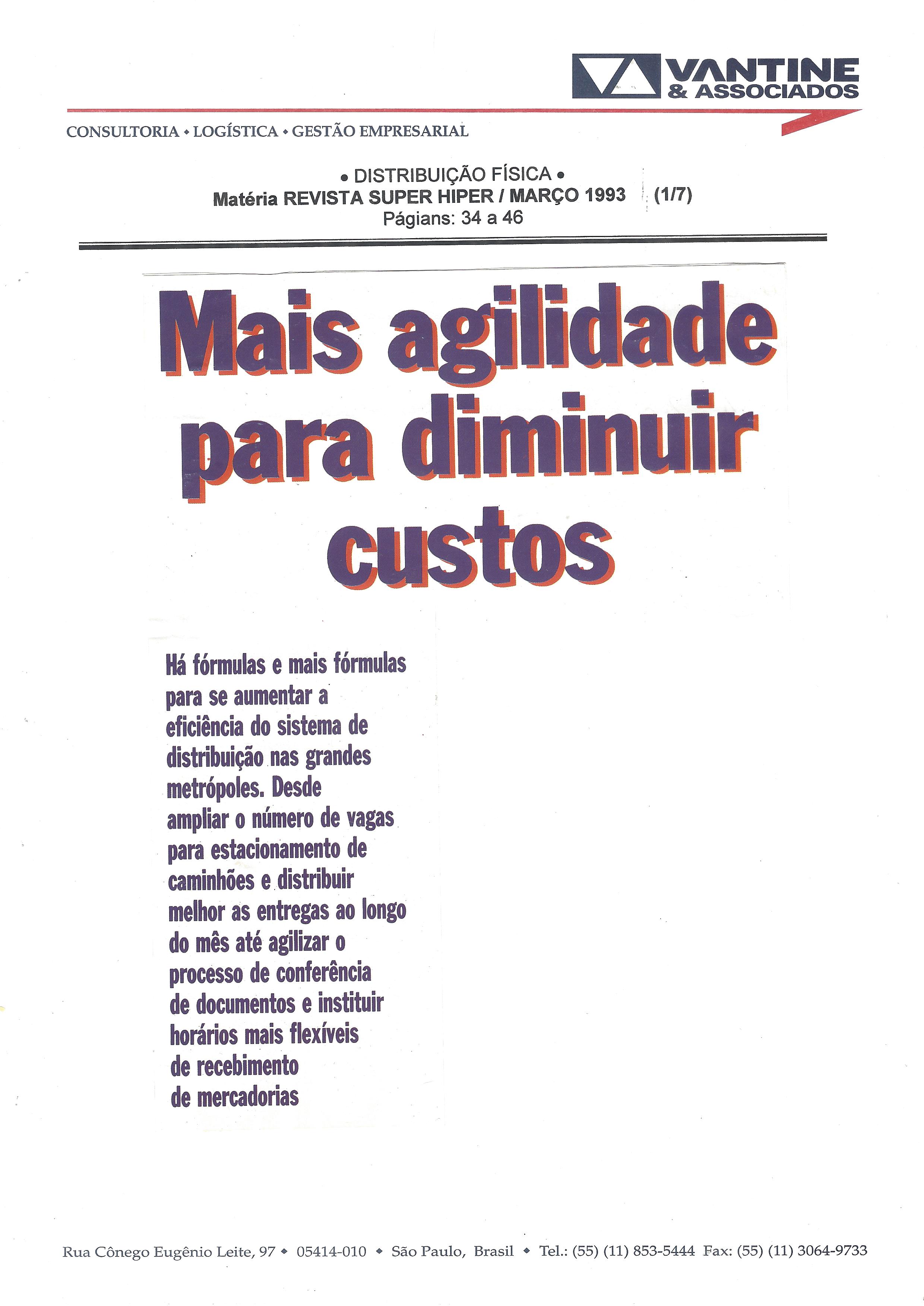 MAIS AGILIDADE PARA DIMINUIR CUSTOS