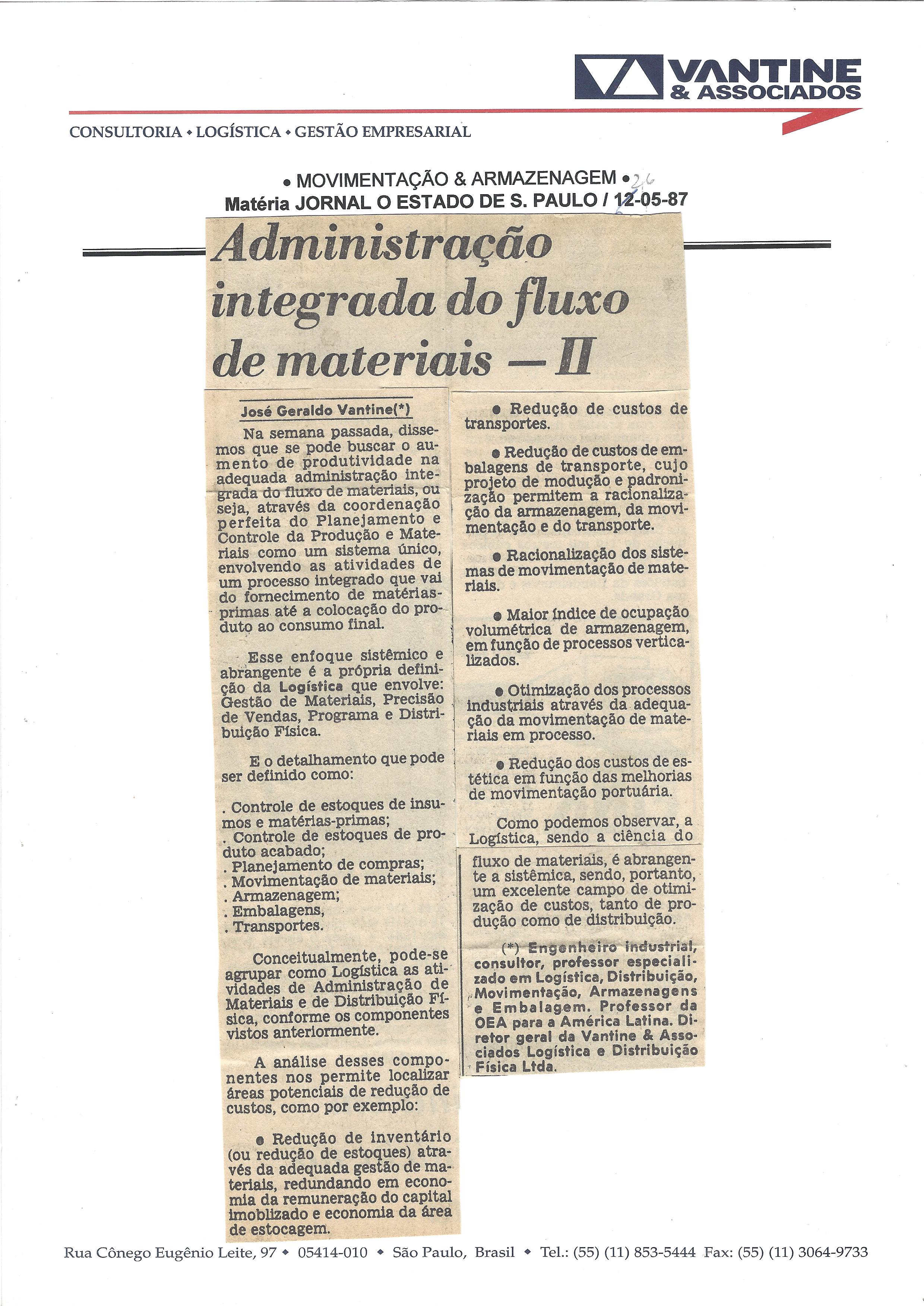 administração de materiais II – o estado de são paulo