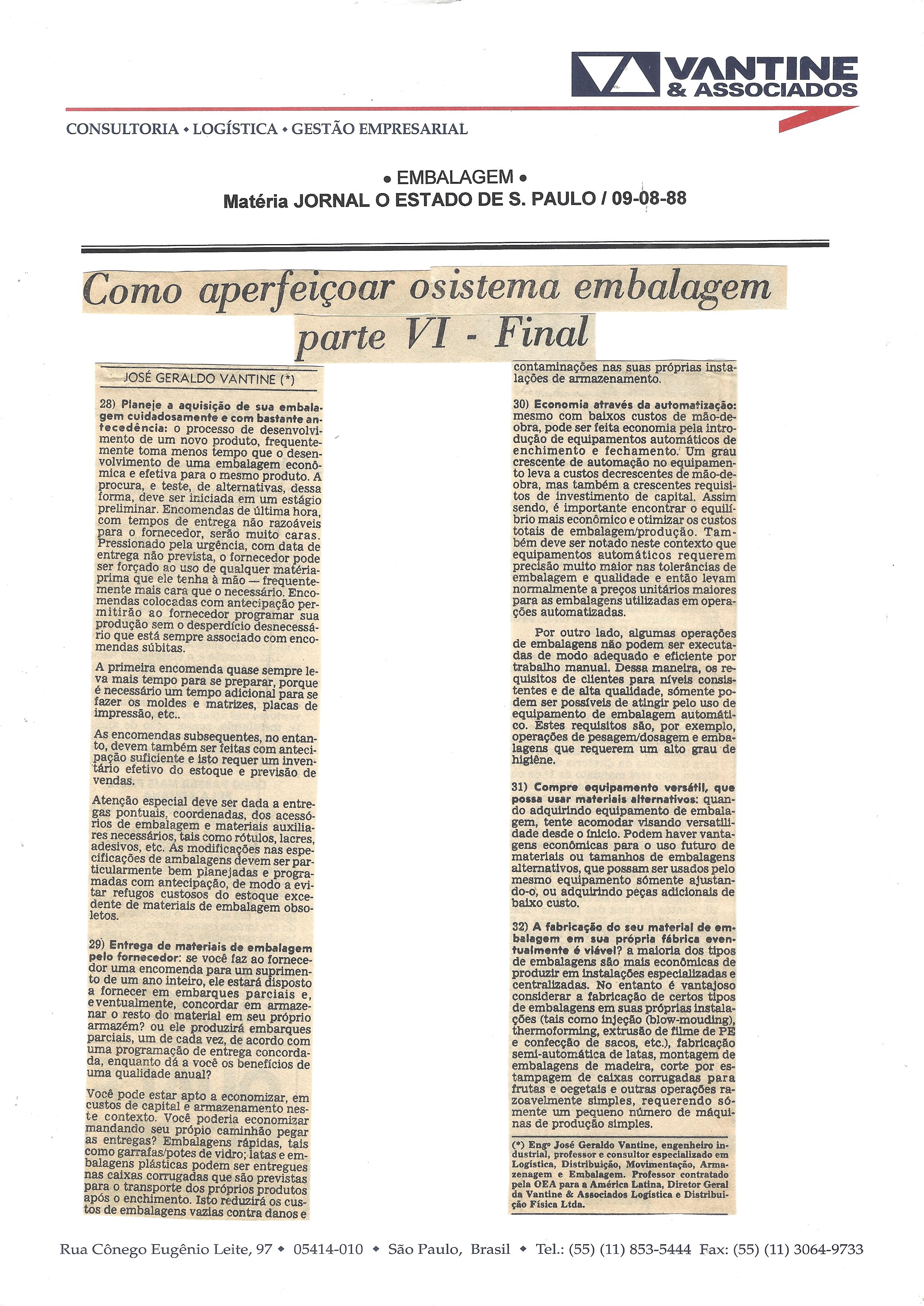 como aperfeiçoar o sistema de embalagens parte VI – final – o estado de são paulo